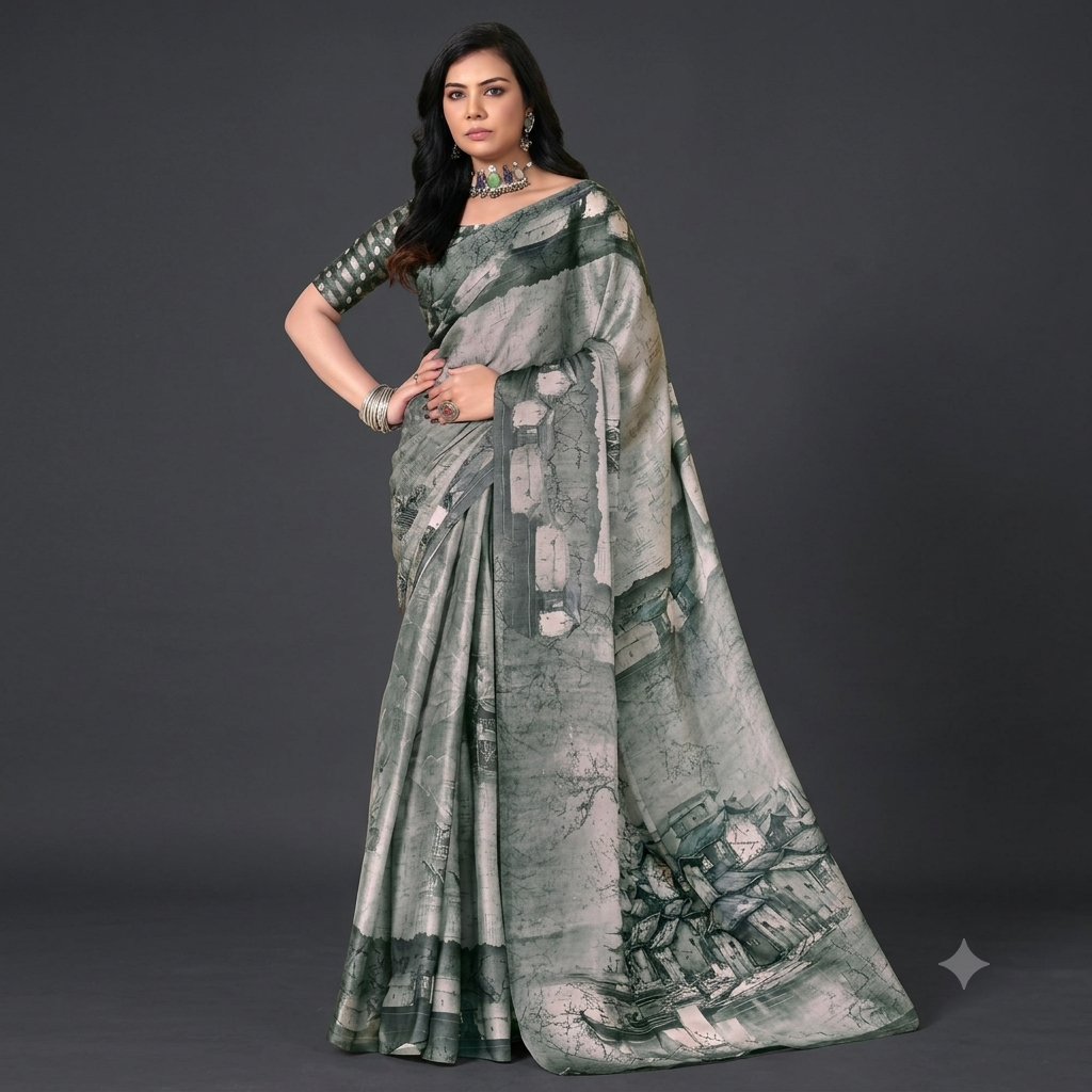 Designer printed sarees