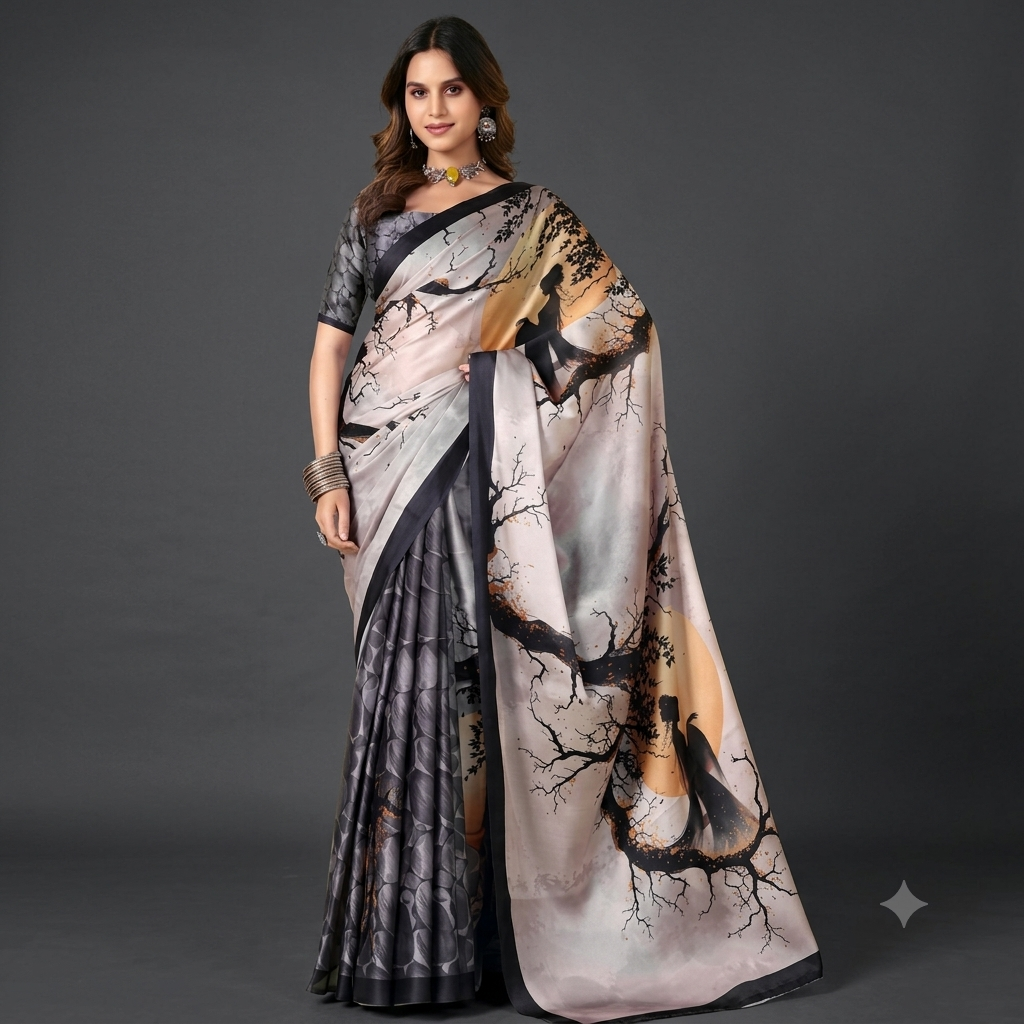 Designer printed sarees