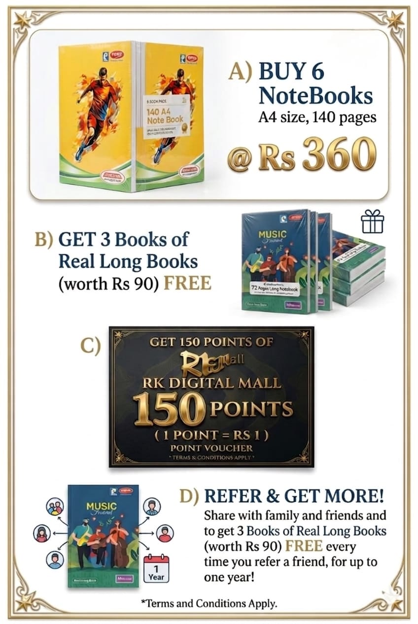Buy 6 A4 size 140 pages Note book @:360 only - Image 2