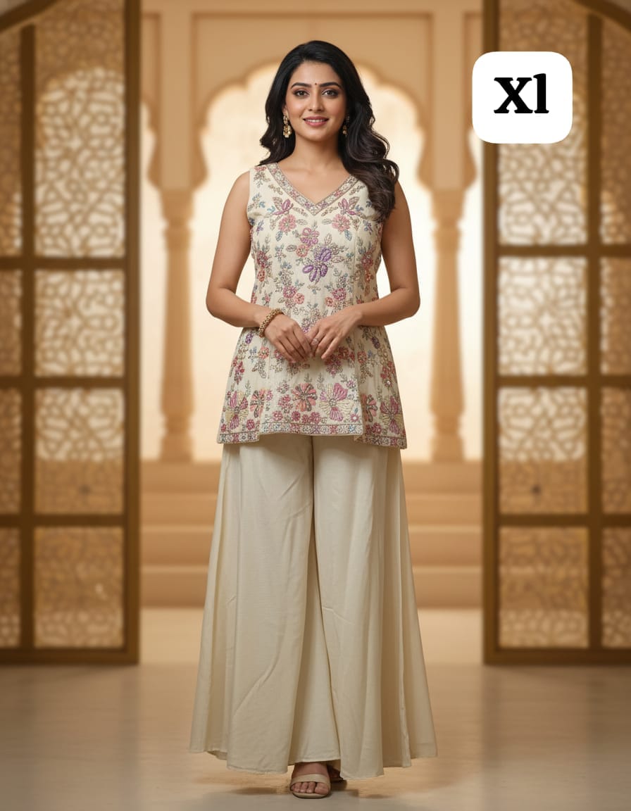 Pure silk Top and pant ( YB 2017) ) - Image 2