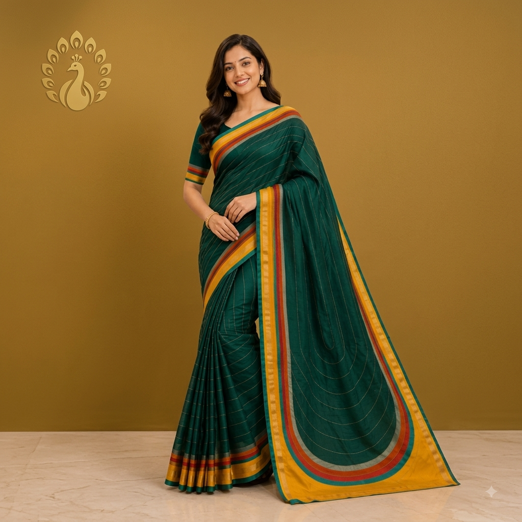 Designer sarees single colour matching