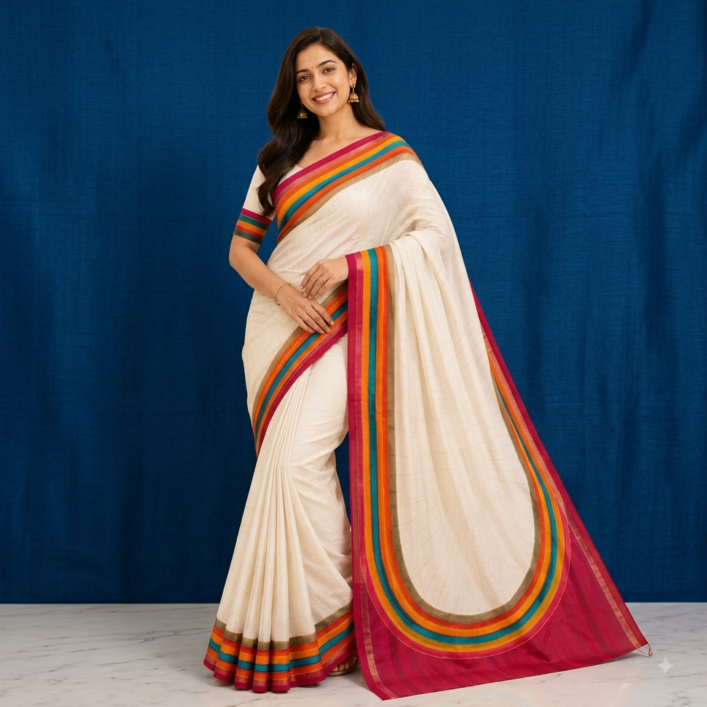 Designer sarees single colour matching