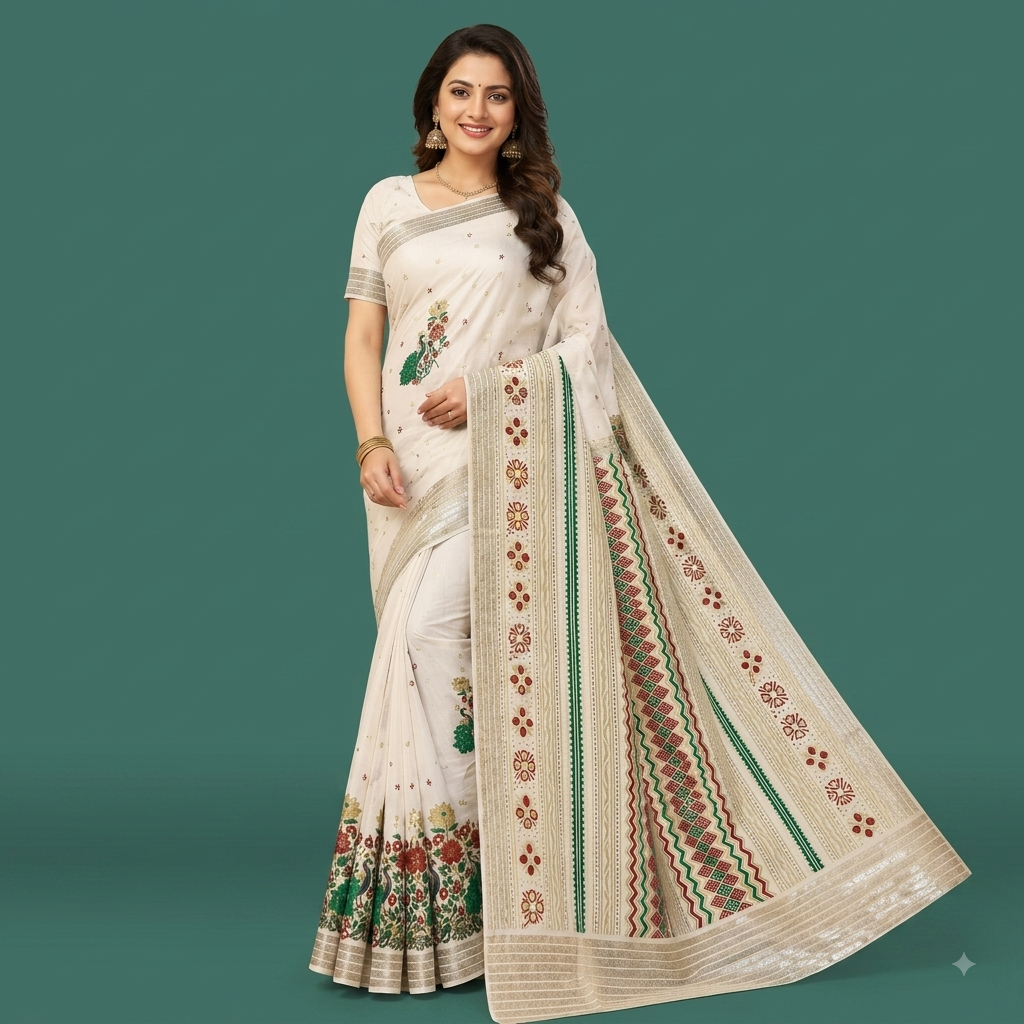 Designer sarees single colour matching milega