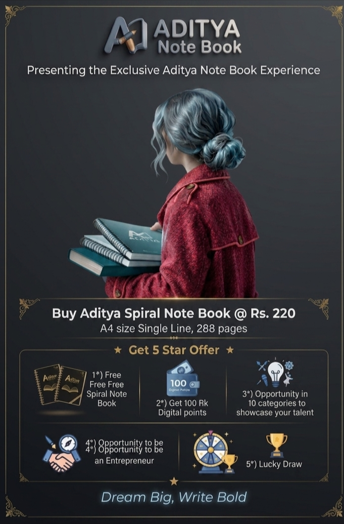 Aditya Note Book @ 220 and get 5 Star offer